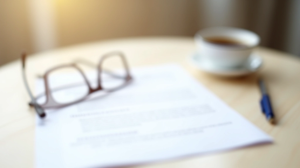 Contrat d'assurance-vie avec lunettes de lecture et tasse de café sur table